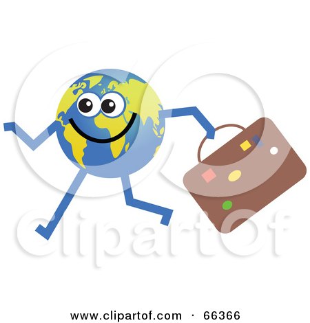 Royalty-Free (RF) Clipart Illustration of a Global Character Carrying Luggage by Prawny