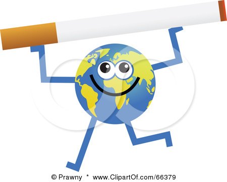 Royalty-Free (RF) Clipart Illustration of a Global Character Holding a Cigarette by Prawny