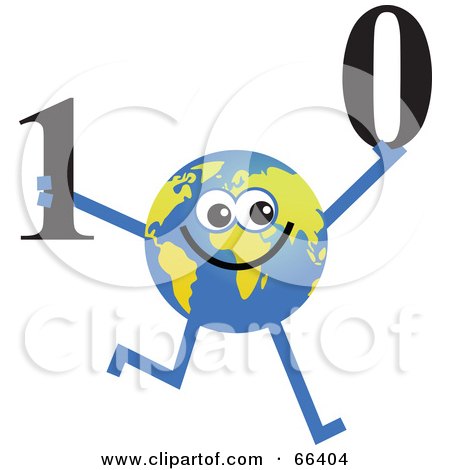 Royalty-Free (RF) Clipart Illustration of a Global Character Holding Binary Code by Prawny