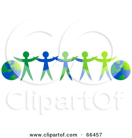 Royalty-Free (RF) Clipart Illustration of Matching People Between Two Globes by Prawny
