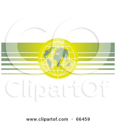 Royalty-Free (RF) Clipart Illustration of a Yellow Globe Header With Lines by Prawny