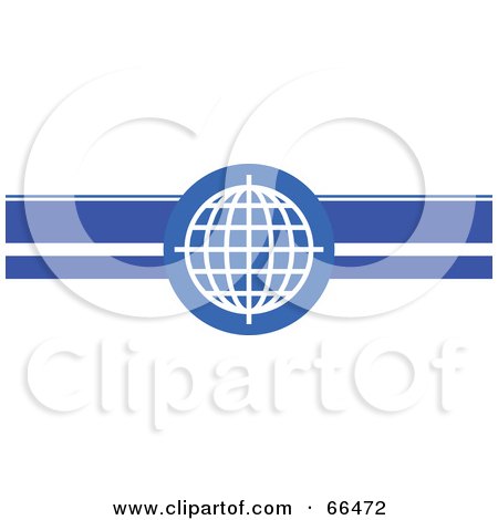 Royalty-Free (RF) Clipart Illustration of a Blue Wire Globe Header by Prawny