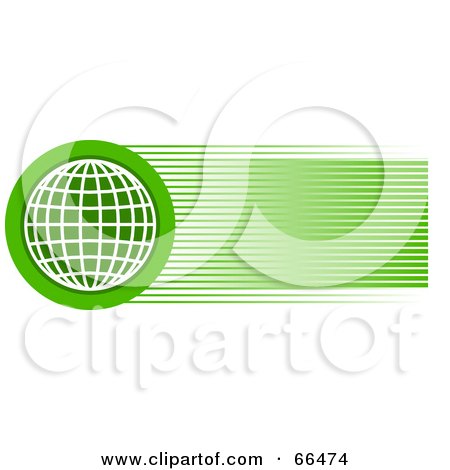 Royalty-Free (RF) Clipart Illustration of a Green Wire Globe Header by Prawny