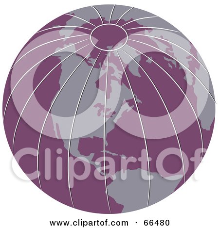 Royalty-Free (RF) Clipart Illustration of a Gray And Purple Globe by Prawny