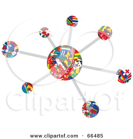 Royalty-Free (RF) Clipart Illustration of a World Flag Molecule by Prawny