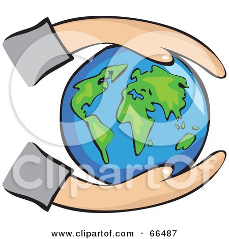 Royalty-Free (RF) Clipart Illustration of Hands Holding A Blue Globe by Prawny