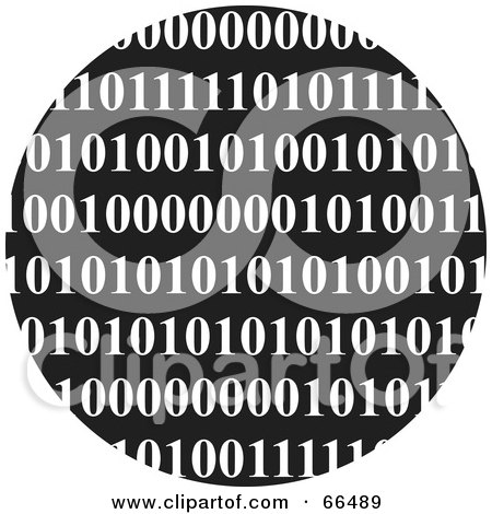 Royalty-Free (RF) Clipart Illustration of a Black And White Globe Of Binary by Prawny