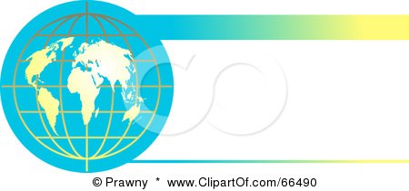 Royalty-Free (RF) Clipart Illustration of a Blue Globe Header With Gradient Lines by Prawny