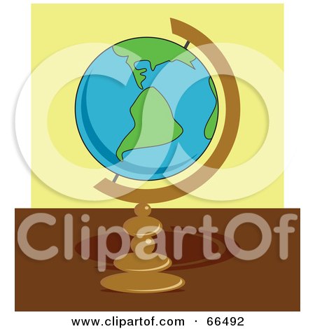 Royalty-Free (RF) Clipart Illustration of a Mounted Globe On A Desk by Prawny