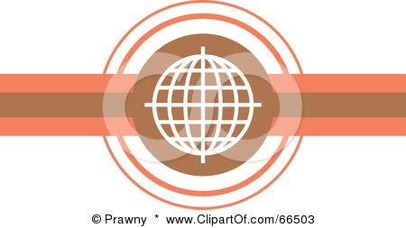 Royalty-Free (RF) Clipart Illustration of a Brown Wire Globe Header by Prawny