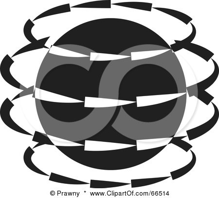 Royalty-Free (RF) Clipart Illustration of a Black And White Revolving Globe by Prawny