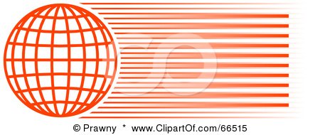 Royalty-Free (RF) Clipart Illustration of an Orange Wire Globe Header by Prawny