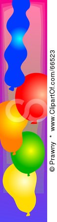 Royalty-Free (RF) Clipart Illustration of a Side Banner Of Colorful Balloons by Prawny