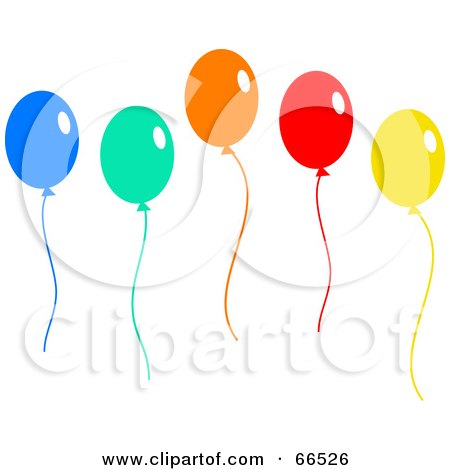 Royalty-Free (RF) Clipart Illustration of Colorful Floating Balloons On White by Prawny