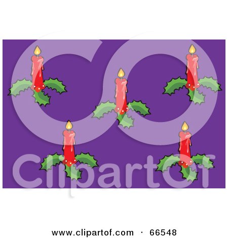 Royalty-Free (RF) Clipart Illustration of a Purple Background With Christmas Candles by Prawny