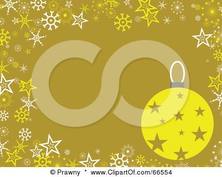 Royalty-Free (RF) Clipart Illustration of a Bauble Christmas Background With Snowflakes And Stars On Green by Prawny