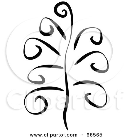 Royalty-Free (RF) Clipart Illustration of a Black And White Christmas Tree - Version 2 by Prawny