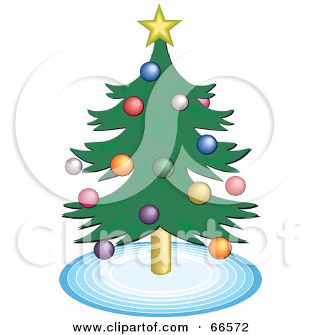 Royalty-Free (RF) Clipart Illustration of a Potted Christmas Tree by Prawny