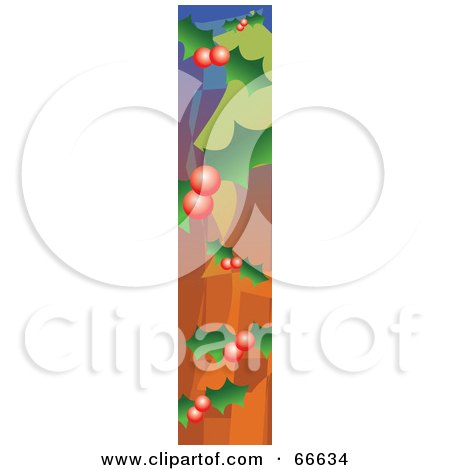 Royalty-Free (RF) Clipart Illustration of a Side Banner Of Christmas Holly by Prawny