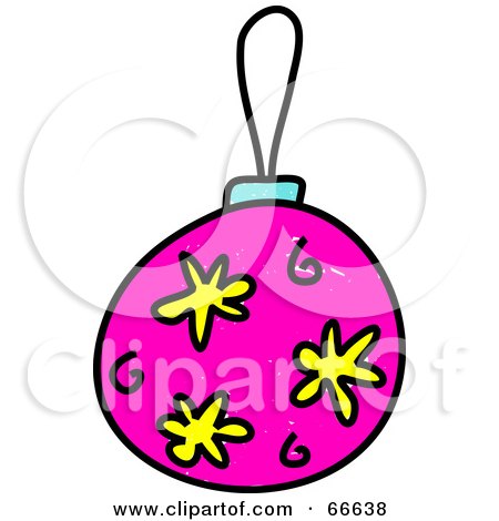 Royalty-Free (RF) Clipart Illustration of a Sketched Pink Christmas Bauble by Prawny