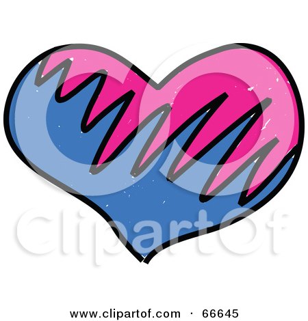 Royalty-Free (RF) Clipart Illustration of a Sketched Mended Heart by Prawny
