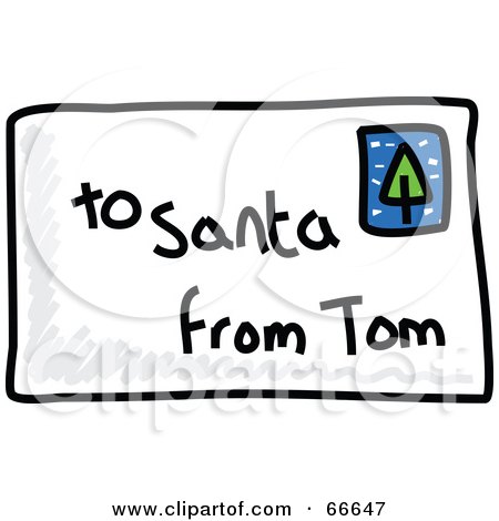 Royalty-Free (RF) Clipart Illustration of a Sketched Letter To Santa by Prawny