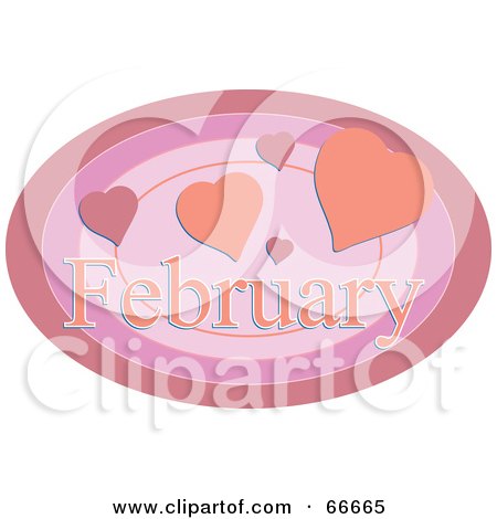 Royalty-Free (RF) Clipart Illustration of a Month Of February Hearts by Prawny