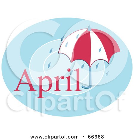 Royalty-Free (RF) Clipart Illustration of a Month Of April Umbrella And Rain by Prawny