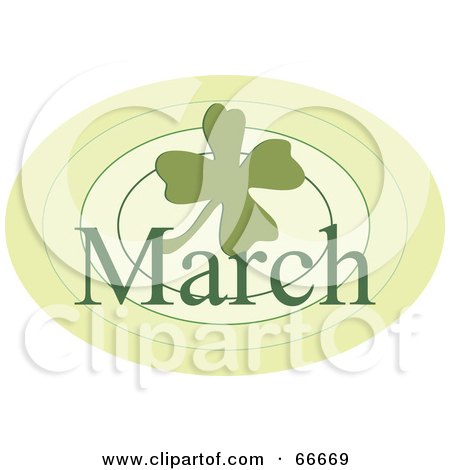 Royalty-Free (RF) Clipart Illustration of a Month Of March Shamrock by Prawny