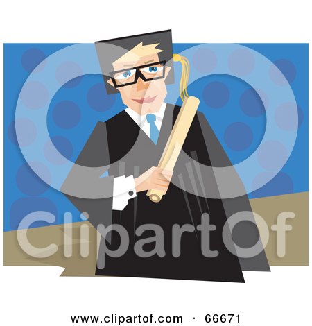 Royalty-Free (RF) Clipart Illustration of a Blond Man Graduating by Prawny