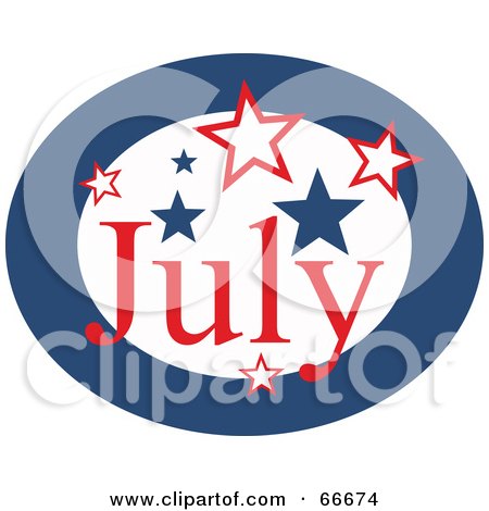 Royalty-Free (RF) Clipart Illustration of a Month Of July Stars by Prawny