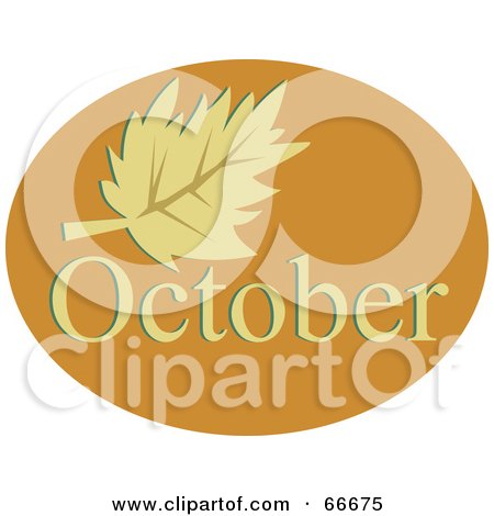 Royalty-Free (RF) Clipart Illustration of a Month Of October Autumn Leaf by Prawny
