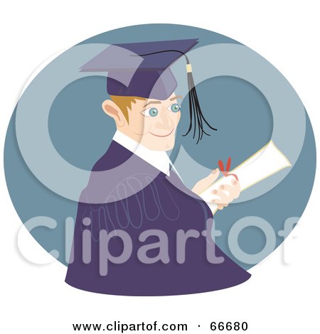 Royalty-Free (RF) Clipart Illustration of a pleased Man Graduating by Prawny