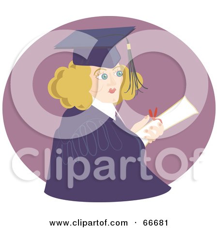 Royalty-Free (RF) Clipart Illustration of a Blond Woman Graduating by Prawny