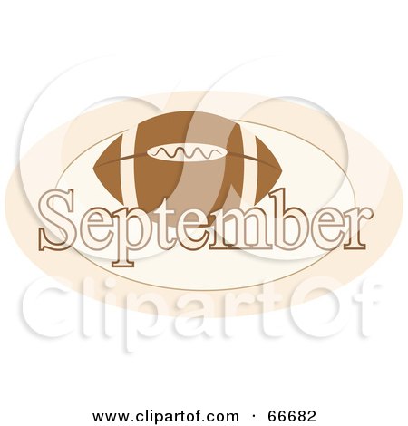 Royalty-Free (RF) Clipart Illustration of a Month Of September Football by Prawny