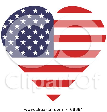 Royalty-Free (RF) Clipart Illustration of an American Heart by Prawny