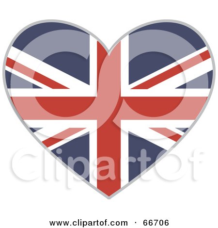 Royalty-Free (RF) Clipart Illustration of a Union Jack Heart by Prawny