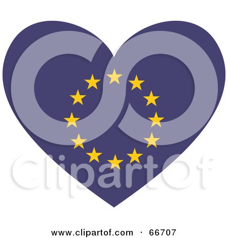 Royalty-Free (RF) Clipart Illustration of a European Flag Heart by Prawny