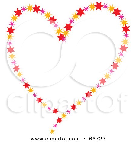 Royalty-Free (RF) Clipart Illustration of a Heart Made Of Colorful Stars by Prawny