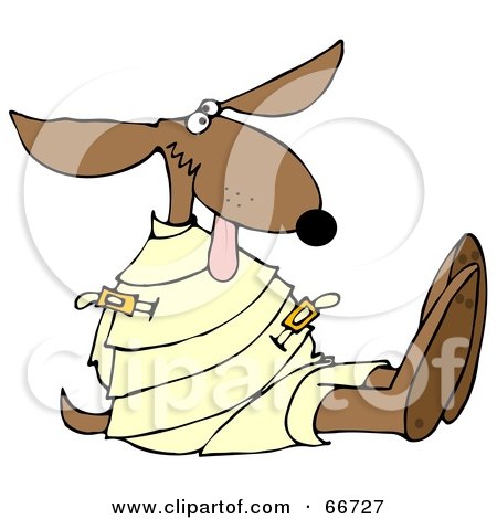 Royalty-Free (RF) Clipart Illustration of a Loony Dog in a Straight Jacket by djart