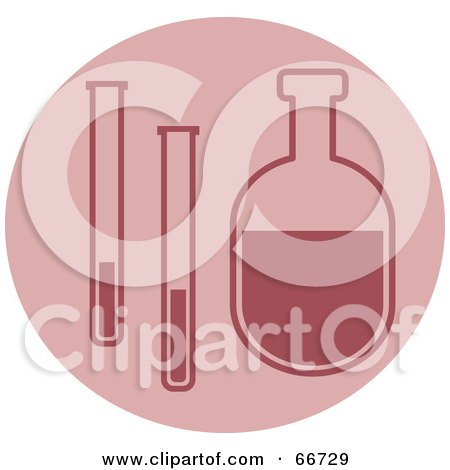 Royalty-Free (RF) Clipart Illustration of Pink Test Tubes And A Jar In A Science Lab by Prawny