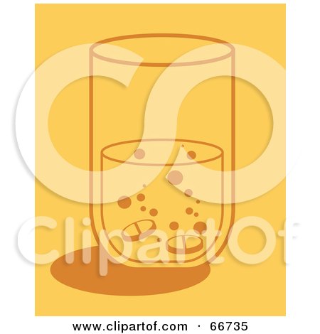 Royalty-Free (RF) Clipart Illustration of Fizzy Pills In A Glass Of Water by Prawny