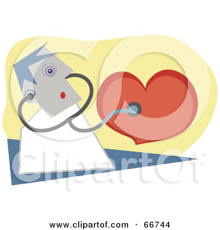 Royalty-Free (RF) Clipart Illustration of a Male Doctor Listening To A Heart by Prawny