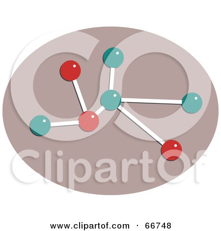Royalty-Free (RF) Clipart Illustration of a Red And Teal Molecule by Prawny