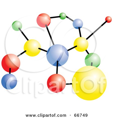 Royalty-Free (RF) Clipart Illustration of a Colorful Molecule by Prawny
