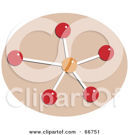 Royalty-Free (RF) Clipart Illustration of a Red And Orange Molecule by Prawny