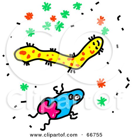 Royalty-Free (RF) Clipart Illustration of Blue And Yellow Bacterium by Prawny