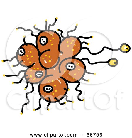 Royalty-Free (RF) Clipart Illustration of a Brown Bacteria Blob by Prawny