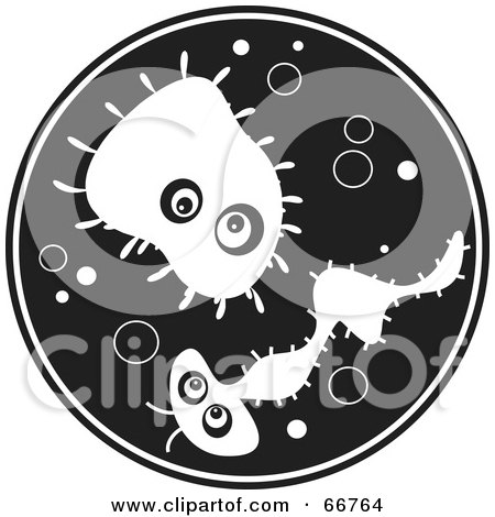 Royalty-Free (RF) Clipart Illustration of a Black And White Bacteria Circle by Prawny