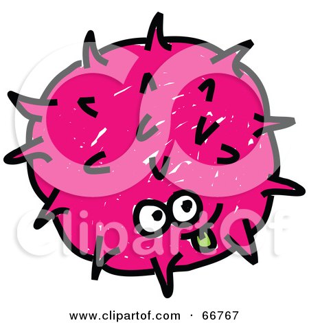 Royalty-Free (RF) Clipart Illustration of a Spiky Pink Germ by Prawny
